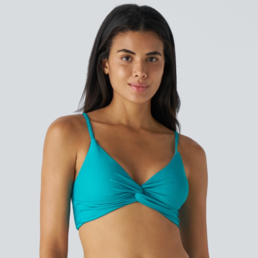 Halara !!Teal Twist Bikini Top